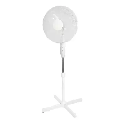 Ventilateur sur pied anti-basculement, réglable sur 3 niveaux de vitesse, 40W blanc avec protection contre la surchauffe