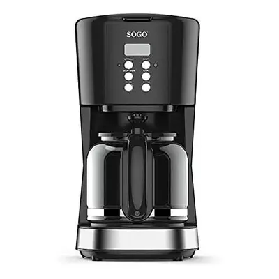 Cafetière Programmable De 1,5l Pour 12 Tasses 800w Gris Noir