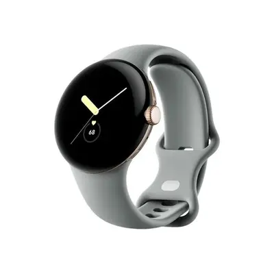 Google Pixel Watch - Or champagne - Montre connectée avec bracelet - fluoroélastomère - noisette - taille du bracelet : L - 32 Go - Wi-Fi, NFC, Bluetooth - 36 g