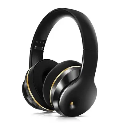 Casque Bluetooth Over-Ear Antibruit Actif Casque Sans Fil Stéréo HIFI Deep Bass Sport Gaming écouteur avec Micro,Noir