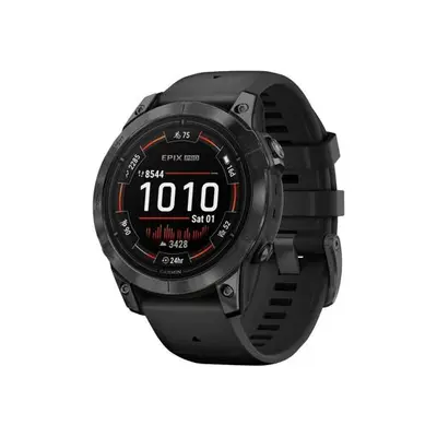 Garmin epix Pro - Standard Edition - 2e génération - 47 mm - polymère renforcé de fibres gris ardoise - Oui Montre connectée avec bracelet - silicone - noir - taille du poignet : 125-208 mm -...