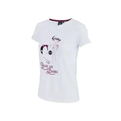 S - T-Shirt - Allez Les Bleus - Femme - Blanc - Manches Courtes - Respirant
