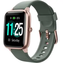 Montre Connectée Femme Homme Smartwatch Bluetooth Pour Android Ios Podometre Or Vert