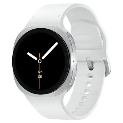 Samsung Galaxy Watch8 - Montre connectée 40 mm argent avec bracelet sport blanc S/M