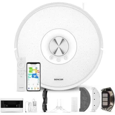 Aspirateur Robot Laveur Sencor SRV 9350WH - 4000 Pa - 200 min - 65 dB - Blanc