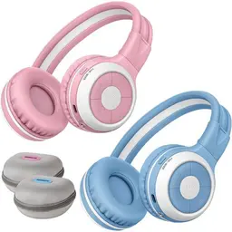 MEVRONISSHOP-Casque Bluetooth Enfant pour Deux, Partage Audio sans Fil, Micro Intégré, Pliable, Un Appareil Multi-Utilisateurs, Écoute Silencieuse pour École, Voyages, Films & Musique, Auracast