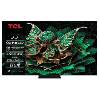 TCL 55C7K - 55" - C7K Series TV LCD rétro-éclairée par LED - QLED - Smart TV - Google TV - 4K UHD (2160p) 3840 x 2160 - HDR - Mini-LED, Quantum Dot Pro - aluminium brossé