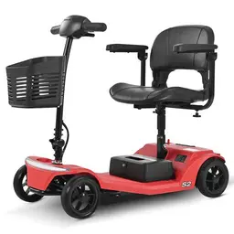 Trottinette Électrique Sweetrich S2 Moteur 250w Vitesse Maximale 6km/H Adaptée Aux Seniors Et Aux Personnes Handicapées Batterie 24v 12ah Autonomie Maximale 15km Charge Maximale 136kg Rouge