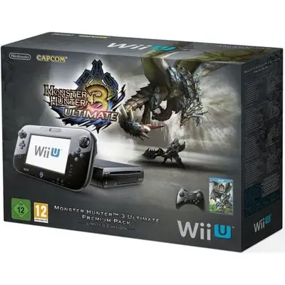 Nintendo Wii U - Limited Edition Monster Hunter 3 Ultimate Premium Pack - console de jeux - Full HD, 1080i, HD, 480p, 480i - noir - Monster Hunter 3 Ultimate