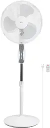 Ventilateur sur pied Goobay 16 pouces avec télécommande et minuterie - refroidisseur d'air oscillant et silencieux avec câble d'alimentation