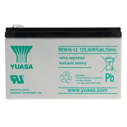 Yuasa REW45-12 batterie rechargeable à haute intensité 12V avec 8Ah, faston 6.3mm contacts de fiche