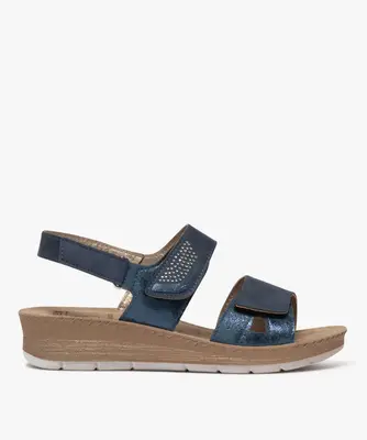 Sandales confort semelle intérieure cuir femme - 36 - bleu - G'FLEX