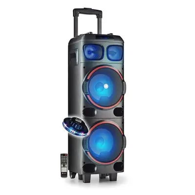 Enceinte Active Portable Sono DJ 300W NGS WILDDUB1 Stéréo Bluetooth, TWS Double Sub 8" (Micro SD/USB/AUX in/), lumière OVNI LED