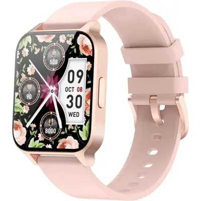 Montre Connectée Femme Smartwatch Avec Podometre Cardiofrequencemetre Oxymetre Etanche Rose