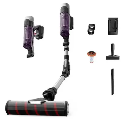 Rowenta X-Force Flex 9.60 RH2047WO aspirateur balai et balai électrique Aspirateur-balai 2 en 1 Batterie Sec Sans sac 0,44 L 250 W Noir et Violet