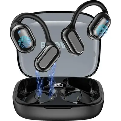 MEVRONISSHOP-Ecouteurs Bluetooth Sans Fil Sport, Casque Bluetooth Sans Fil 5.4, Écouteurs à Conduction Osseuse avec 40H HiFi Stéréo Basses Casque, Oreillette Bluetooth Sport IPX5 Étanche, Running/Gym