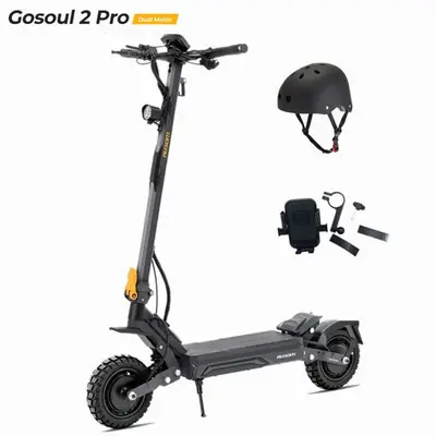 Trottinette Électrique Ausom Gosoul 2 Pro À Double Moteur, 2 Moteurs De 1400w, Batterie 48v 18ah, Pneus De 10 Pouces, Vitesse Maximale De 60km/H, Autonomie De 90km, Déverrouillage Nfc