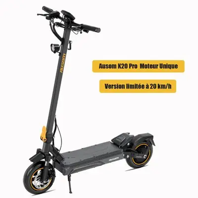 Ausom K20 Pro (Laluz 2 Pro) Trottinette Électrique Pliable - Moteur 1400w - Batterie 48v 18ah - Autonomie 90km - Vitesse Maximale 20 Km/H - Suspension Shocfree - Freins À Disque & E-Abs - Sécurité Nfc