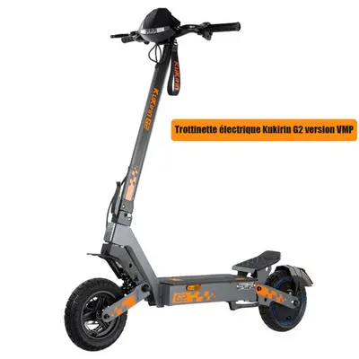 Trottinette Électrique Kukirin G2 (Vmp) - Moteur 500w - Batterie 48v 15.6ah - Autonomie 65km - Vitesse 25km/H - Pneus Tubeless 10" - Freins À Disque Doubles - Pente 20° - Ipx4 - Charge 120kg - Noir