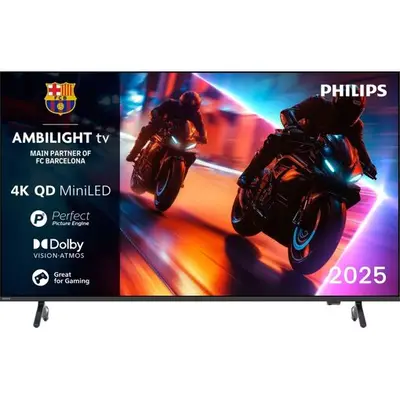 Philips 55MLED910 - Classe de diagonale 55' TV LCD rétro-éclairée par LED - QLED - Smart TV - TITAN OS - 4K UHD (2160p) 3840 x 2160 - HDR - Quantum Dot, Mini-LED - noir
