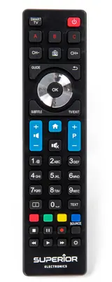 Superior Electronics Suptrb010 Télécommande Ir Wireless Tv Appuyez Sur Les Boutons