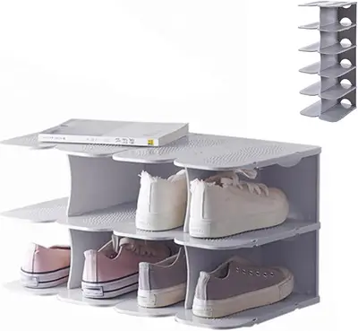 Étagère À Chaussures Diy Étroite/large, Pour Bottes, Chaussures, Pantoufles Gris