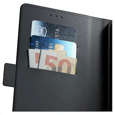 Étui Portefeuille 3mk Samsung Galaxy S25+ Nylon Noir Renforcé