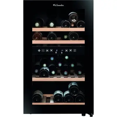 Cave A Vin De Service - Sls45dz - 45 Bouteilles - Porte Vitrée - Classe G - 49,5 X 58 X 84 Cm - Noir
